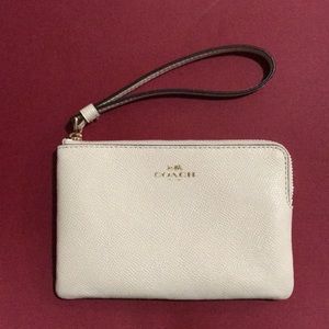 COACH white wristlet